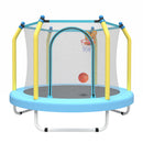 55'' Easy Assembly Kids Trampoline with Basketball Hoop childrensterritory