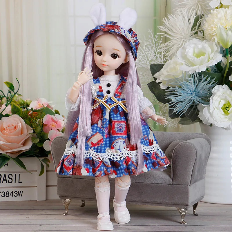 1/6 3D Eyes Girl Doll and Clothes with Multiple Removable Joints childrensterritory