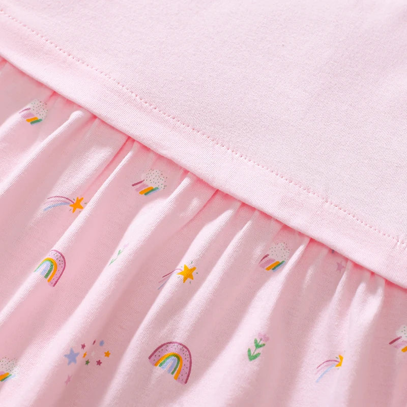 Little Girls Unicorns Embroidered Casual Summer Dress childrensterritory