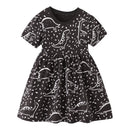 Kids A-LINE One-piece Printed Summer Dresses for Girls