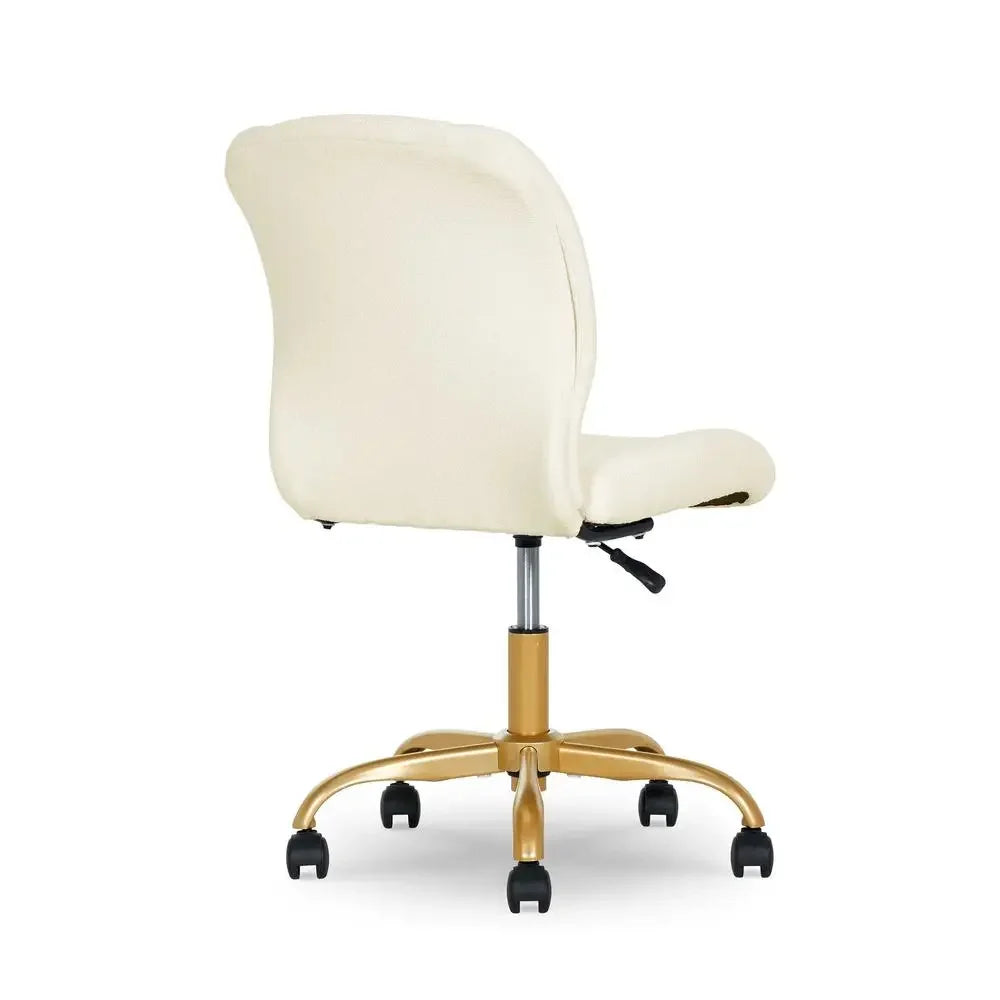 Adaptable Armless Office Chair with Cushioned Seat and Back childrensterritory