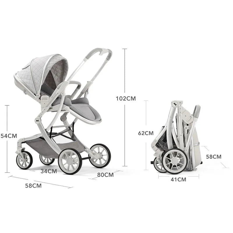Elevated Baby Stroller with Lightweight Eggshell Design