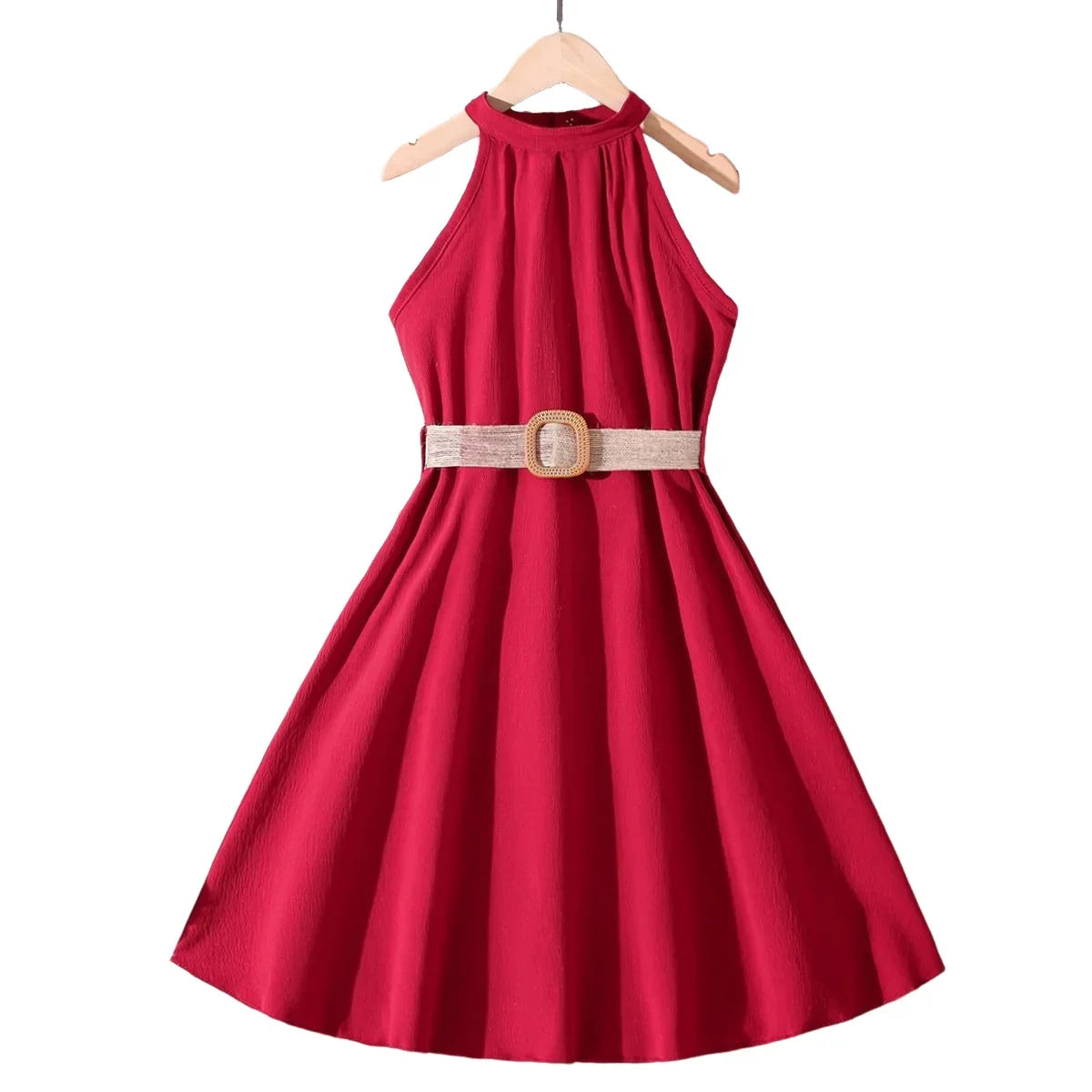 Kids Girls Off Shoulder Formal Summer Party Dresses With Belt