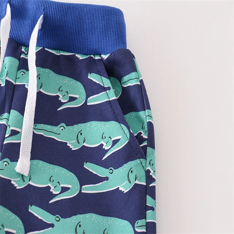 Kids Boys Jungle Theme Print Cotton Short Pants for Summer