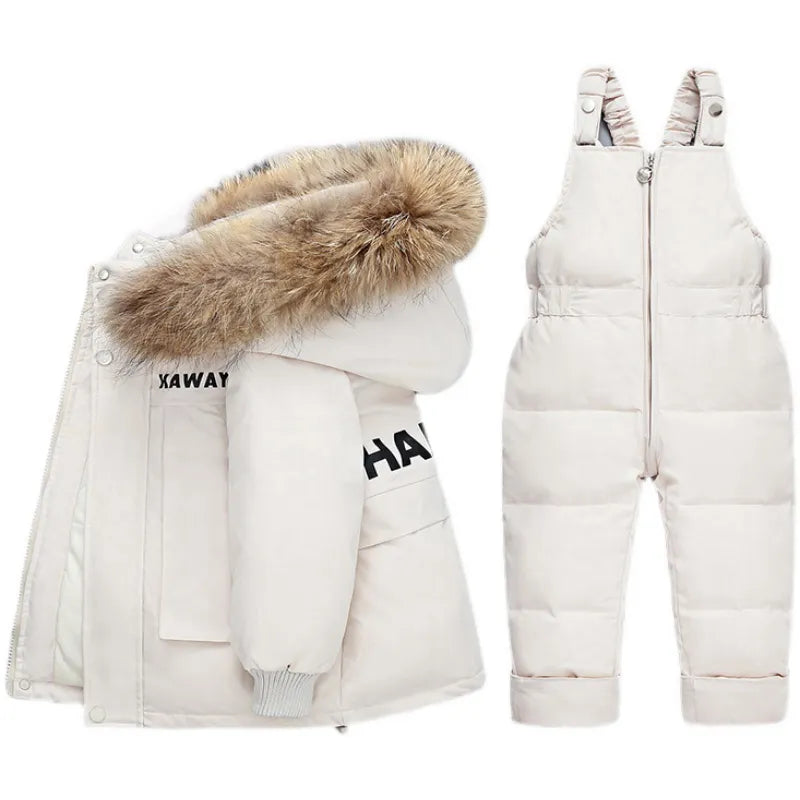 Little Boys Girls Thick Warm Down Jacket Jumpsuit Clothing Set childrensterritory