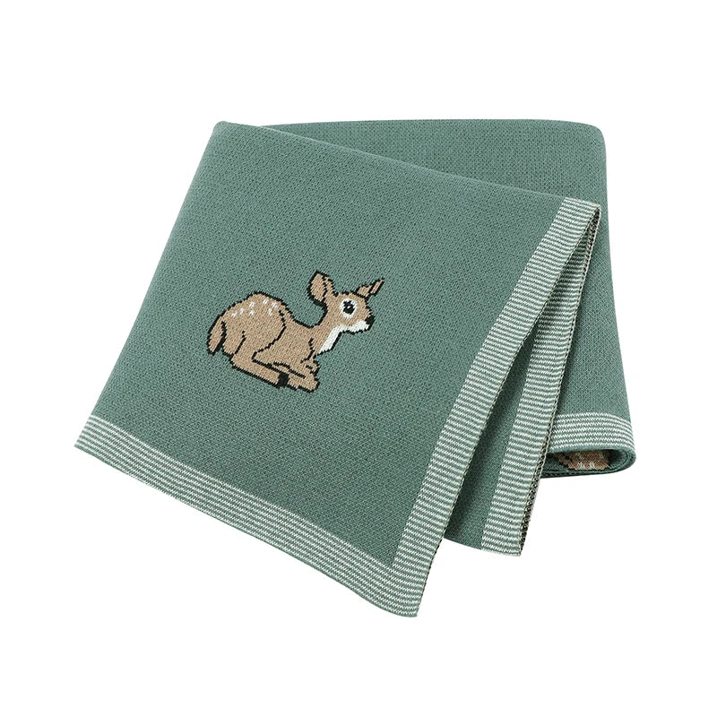 Cartoon Print Soft Cotton Fabric Baby Blankets childrensterritory