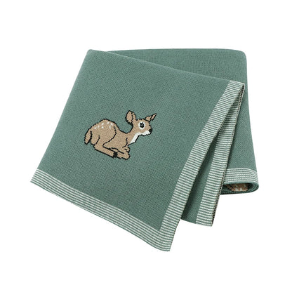 Cartoon Print Soft Cotton Fabric Baby Blankets childrensterritory