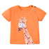 Cartoon Giraffe Print Little Girls Summer Tops Tees childrensterritory