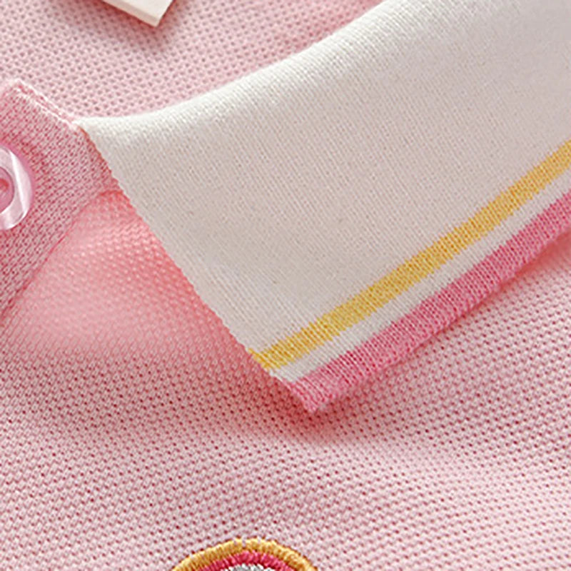 Little Girls Rainbow Design Polo-Style Summer Dress