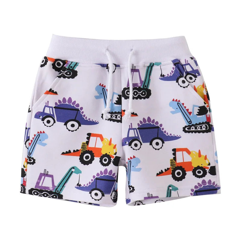 Kids Boys Jungle Theme Print Cotton Short Pants for Summer