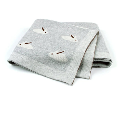 Cartoon Print Soft Cotton Fabric Baby Blankets childrensterritory