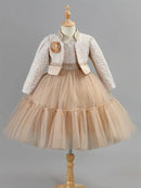 Little Girls Elegant Fluffy Princess Dress Set for Spring Autumn childrensterritory
