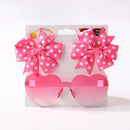 Girls Hair Bows And Colorful Heart Sun Glasses