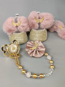 Luxury Keepsake Diamond Baby Bottles and Shoes Headband Set childrensterritory