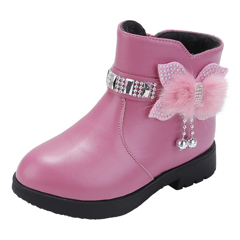 Princess Girls Mid Length Boots With Designer Bows childrensterritory
