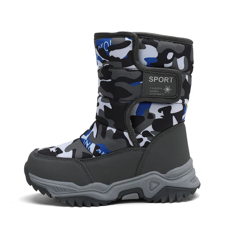 Kids Rubber Sole Outdoor Waterproof Long Snow Boots childrensterritory