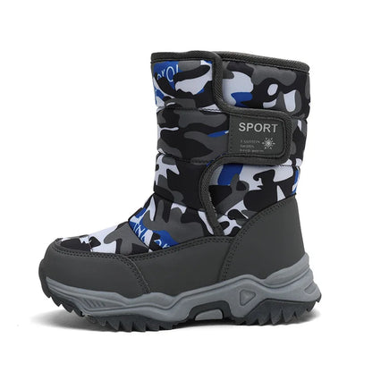 Kids Rubber Sole Outdoor Waterproof Long Snow Boots childrensterritory