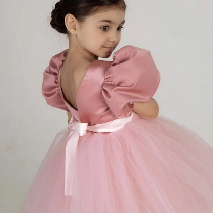 Kids Girls Puff Sleeve Princess Dress For Birthday Party childrensterritory