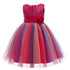 Girls Sleeveless Sequins Flower Rainbow Design Summer Dresses childrensterritory