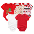 Cartoon Print Baby Girls Short Sleeve Cotton Romper Set