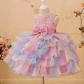 Sleeveless Bow Design Fluffy Summer Party Dresses childrensterritory