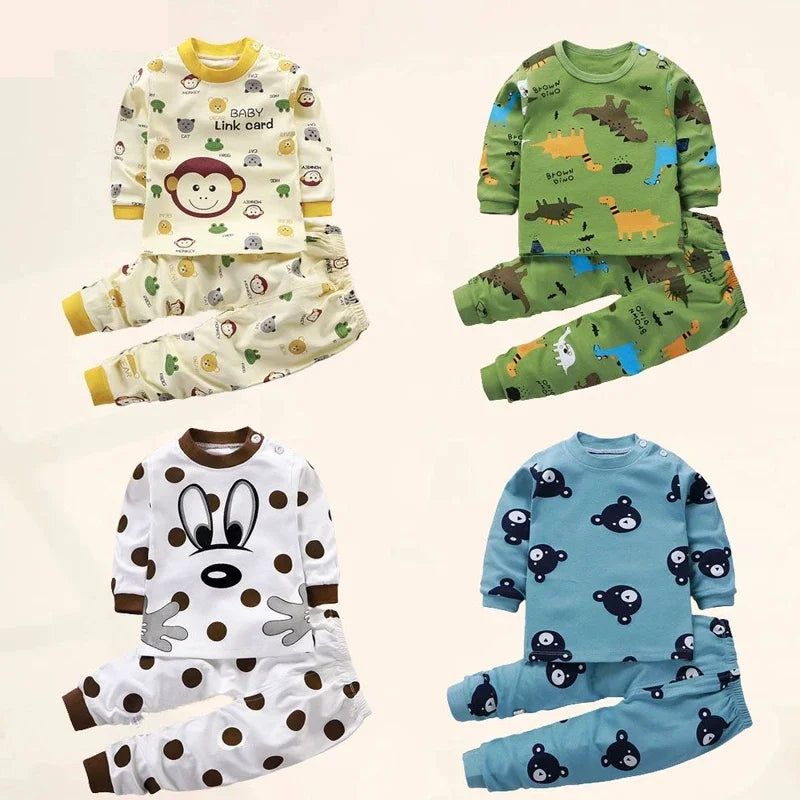 Kids Cartoon Print Casual Winter Clothing Set childrensterritory