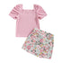 Kids Girl 2 Piece Floral Print Summer Fashion Outfits childrensterritory