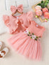 Sweet Lace Mesh Sleeveless Dress for Newborn Baby Girls childrensterritory