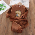 Girls Cartoon Design Long Sleeves Warm Clothing Set childrensterritory