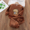 Girls Cartoon Design Long Sleeves Warm Clothing Set childrensterritory
