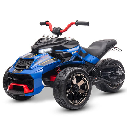 Kids 12V Ride On Three-Wheel Electric Car with Lights, Music childrensterritory