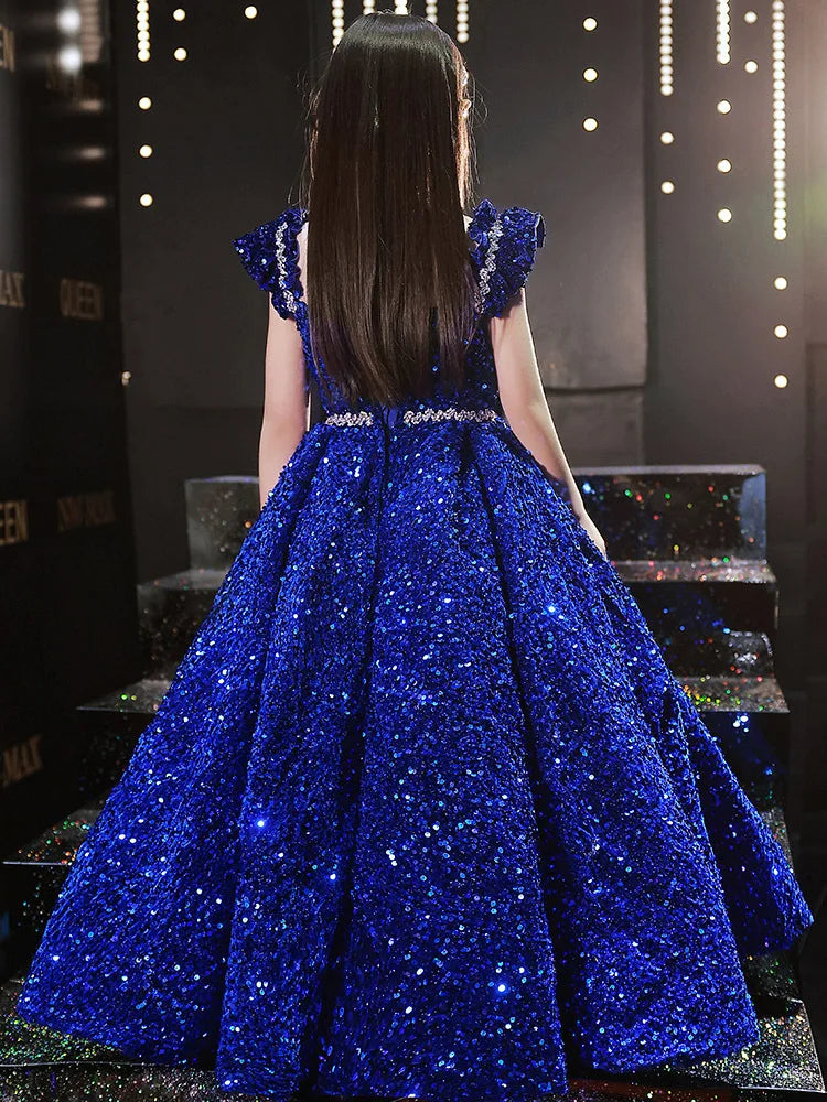 Kids Girls Elegant Princess Sequin Evening Prom Party Dresses/Gown childrensterritory