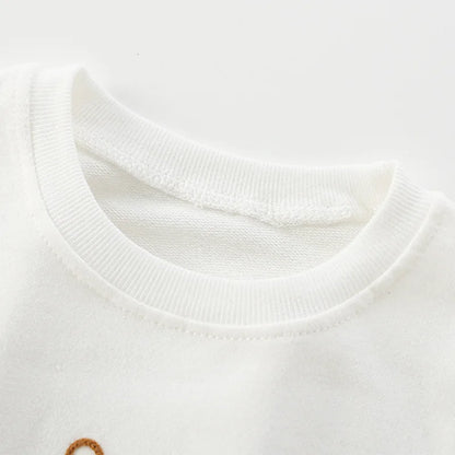 Girls White Casual Cotton Sweatshirts childrensterritory