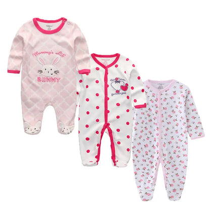 Long Sleeve Overall Printed Baby Zipper Rompers