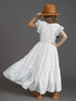 Lace Design Kids Girls Long Cotton Dresses for Summer childrensterritory