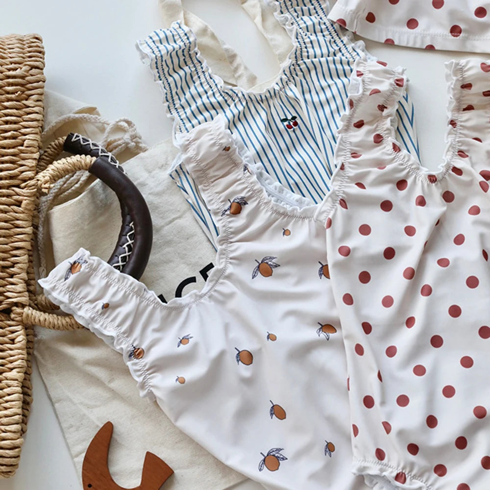 Baby Girl Stripe / Solid Color / Print Pattern Swimwear