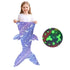 Mermaid Tail Design Soft Flannel Wearable Blanket for Kids childrensterritory