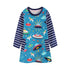 Colorful Cartoon Print Kids Girls Preppy Style Dresses childrensterritory