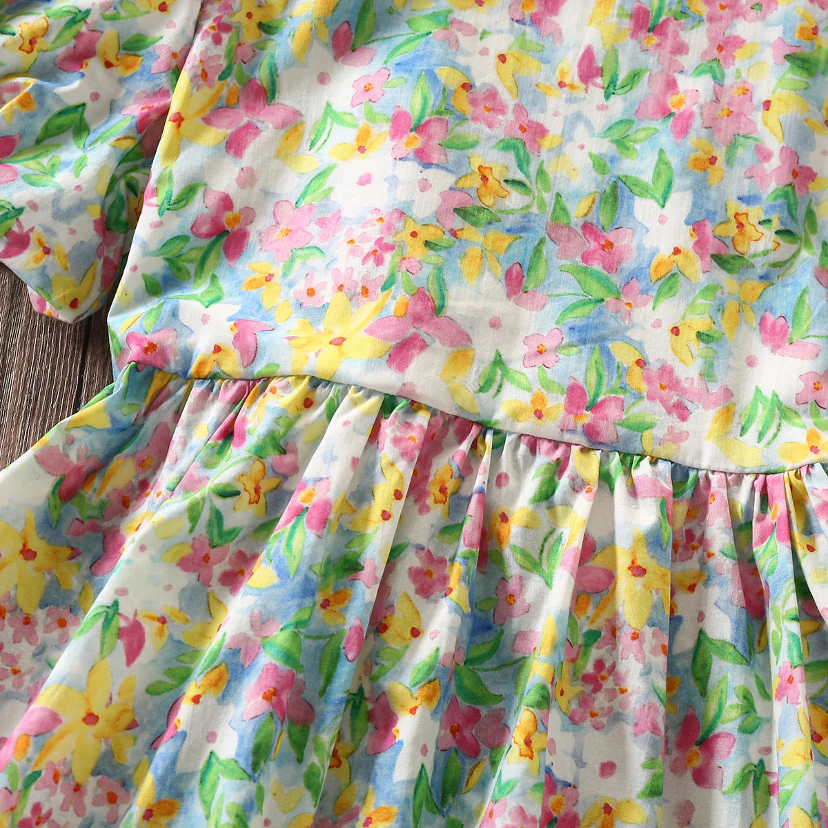 Kids Girls Floral Print Party Dress for Summer childrensterritory