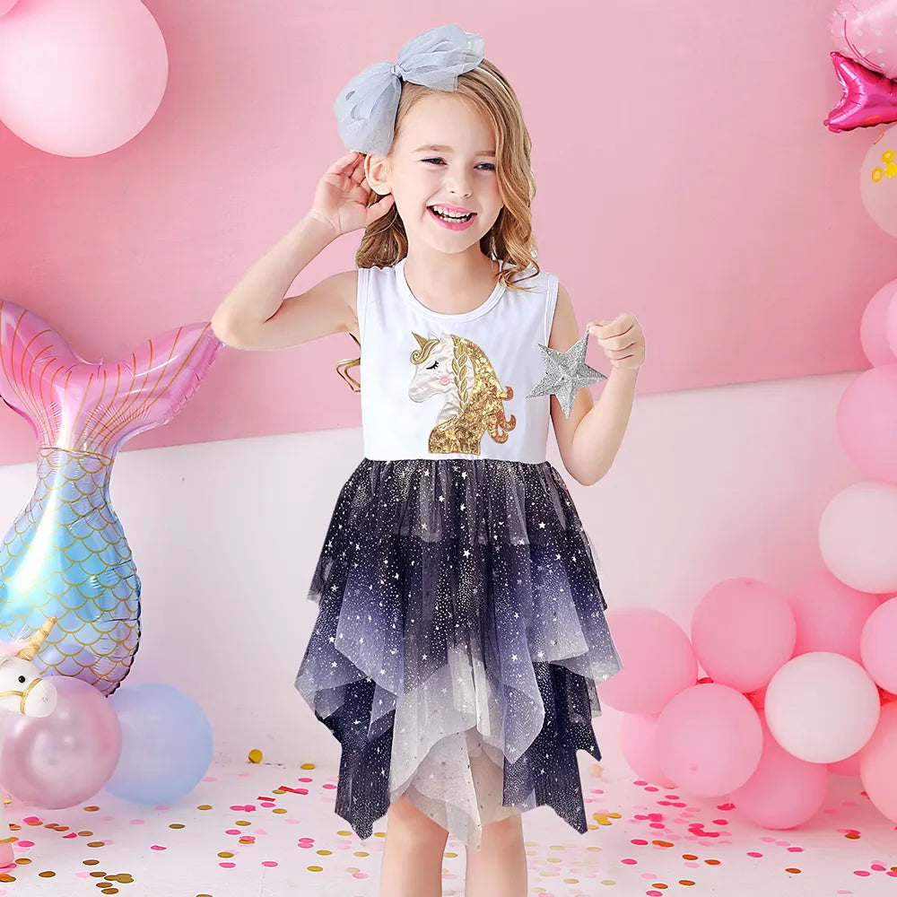 Kids Girl Mermaid Sequins Tutu Birthday Party Dresses childrensterritory
