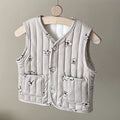 Kids Sleeveless Cotton-padded Printed Warm Coats childrensterritory