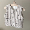 Kids Sleeveless Cotton-padded Printed Warm Coats childrensterritory
