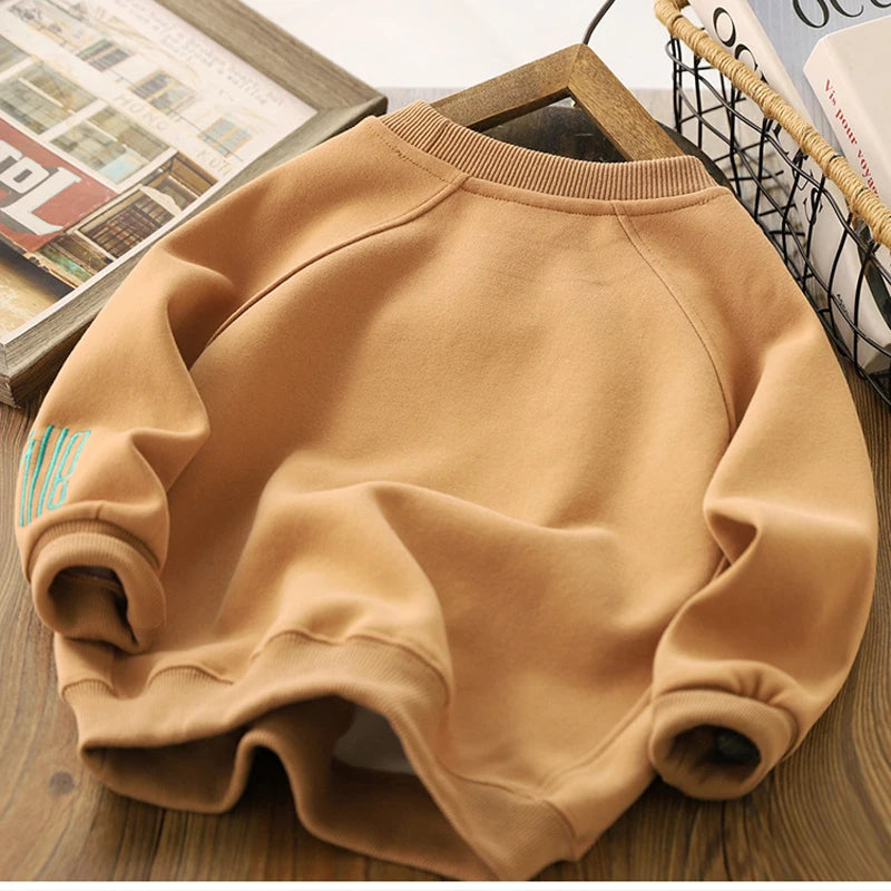Big Size Letter Smile Design Teenager Boys Sweatshirts childrensterritory