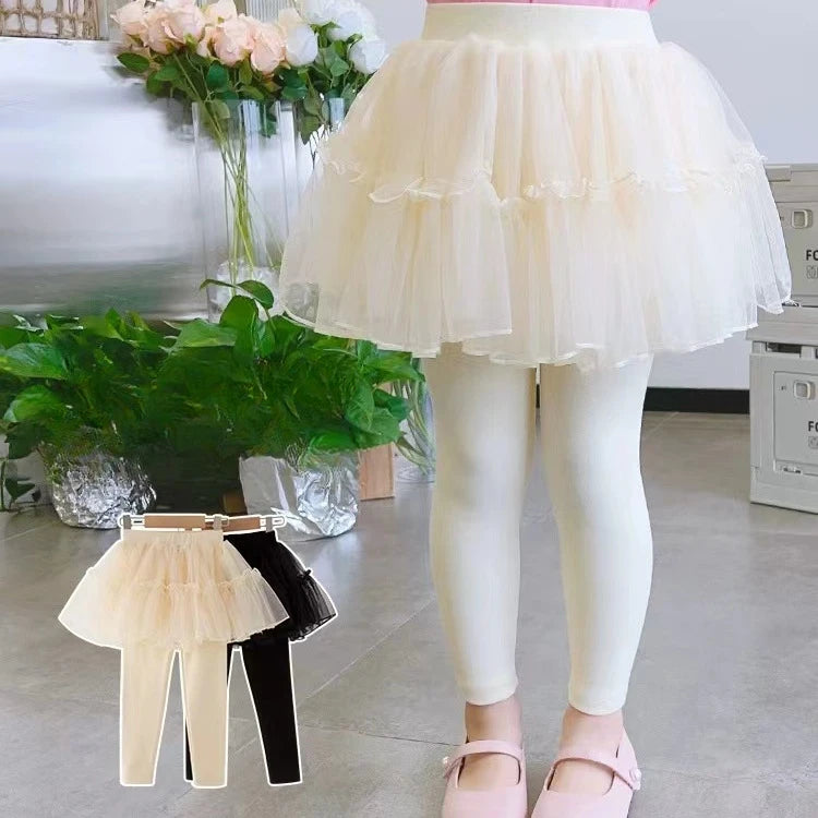 Kids Girls Two in One Mesh SKirt with Leggings childrensterritory