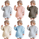 Kids Boys Girls Loose Sweatshirt with Elastic Joggers Shorts Set childrensterritory