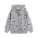 Dinosaurs Print Little Boys Zip-Up Cotton Hoodies childrensterritory