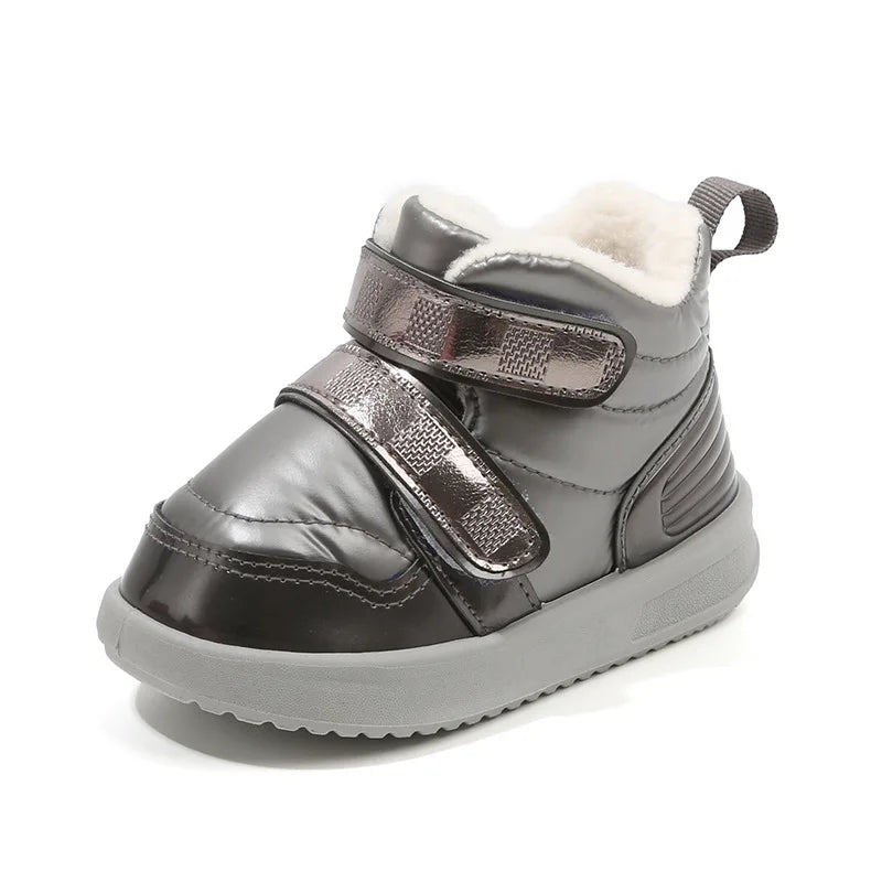 Kids Warm Velcro Non-slip Printed Snow Boots childrensterritory