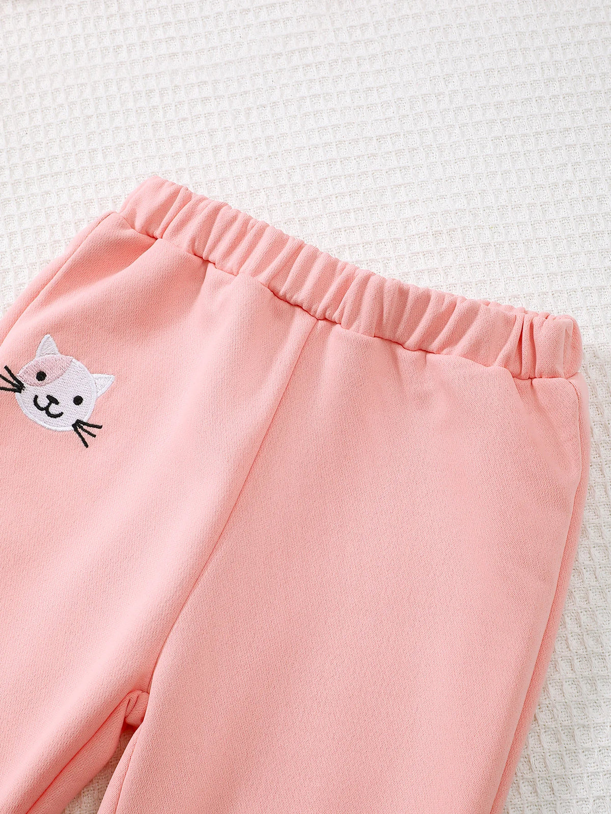 Girls Cartoon Letter Print Sweatshirt and Trousers Set