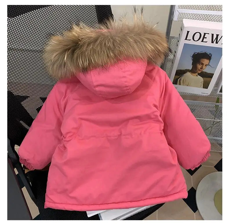 Girls’ Long-Sleeved Soft And Fluffy Winter Jackets childrensterritory