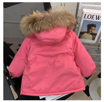 Girls’ Long-Sleeved Soft And Fluffy Winter Jackets childrensterritory